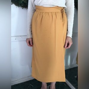 Vintage Yellow Wool Wrap Skirt
